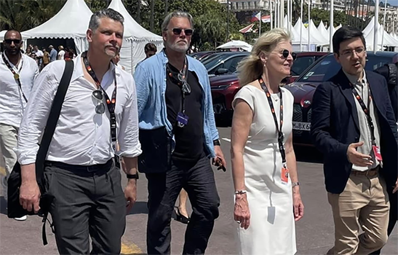 Handelsminister Anna Hallberg besökte filmfestivalen i Cannes inför införandet av de svenska produktionsrabatterna.