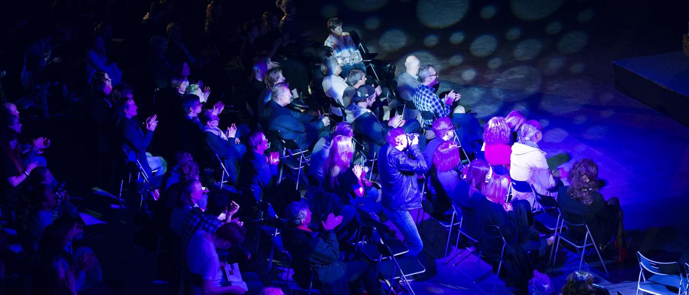 Audience at Pixel film festival in Ystad Studios. Photo: Elna Andersson.