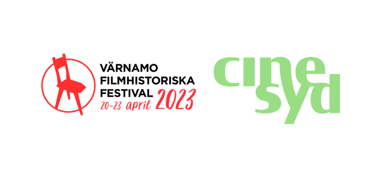 Logotyper för Värnamo Filmhistoriska Festival och CineSyd