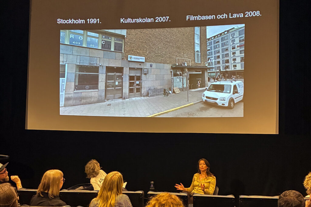 Regissören Julia Thelin under nätverksträffen i Stockholm