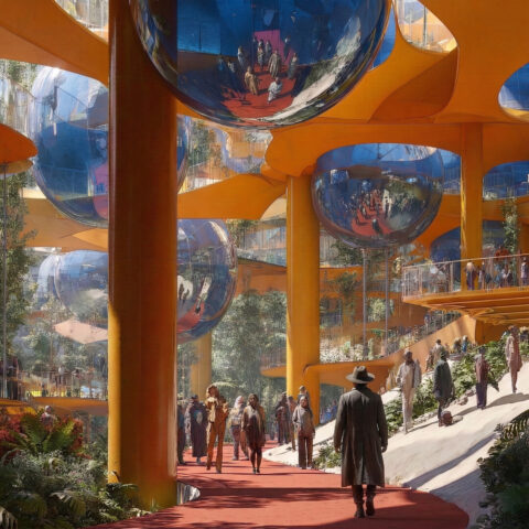 Från filmen Odyssey to Peter Cook's Fruity City som visas på ArchFilmLund 2026